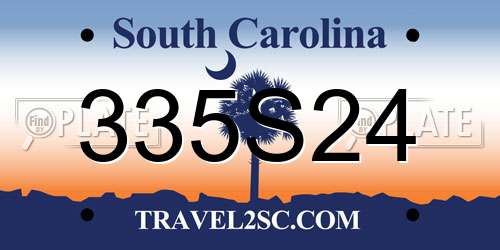 335S24 South Carolina License Plate