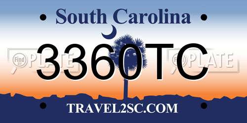3360TC South Carolina License Plate