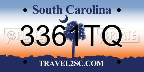 3361TQ South Carolina License Plate