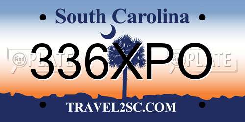 336XPO South Carolina License Plate