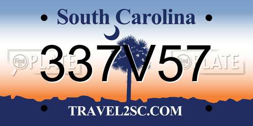 337V57 South Carolina License Plate