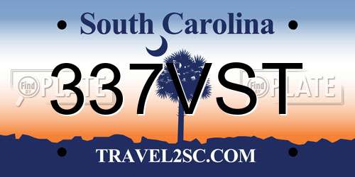 337VST South Carolina License Plate