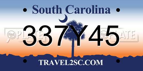 337Y45 South Carolina License Plate