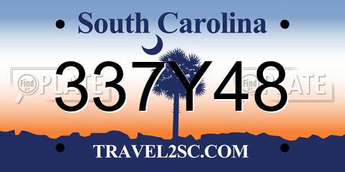 337Y48 South Carolina License Plate