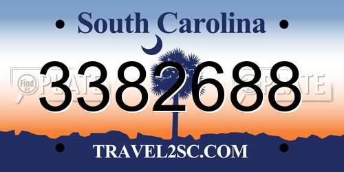 3382688 South Carolina License Plate