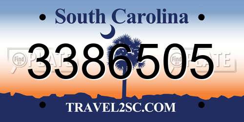 3386505 South Carolina License Plate