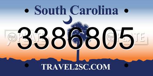 3386805 South Carolina License Plate