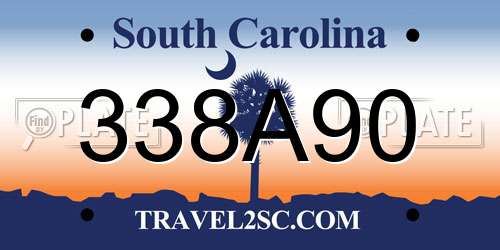 338A90 South Carolina License Plate