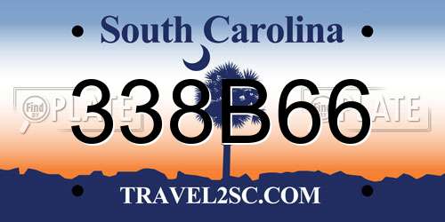 338B66 South Carolina License Plate