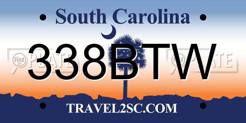 338BTW South Carolina License Plate