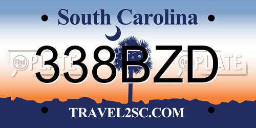 338BZD South Carolina License Plate