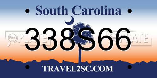 338S66 South Carolina License Plate