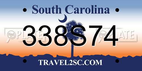 338S74 South Carolina License Plate
