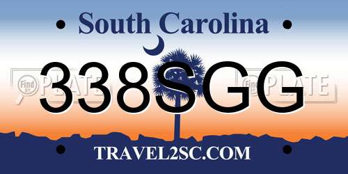 338SGG South Carolina License Plate