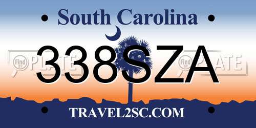 338SZA South Carolina License Plate