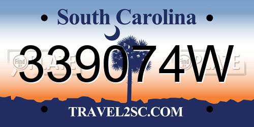 339074W South Carolina License Plate