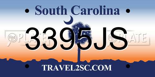 3395JS South Carolina License Plate