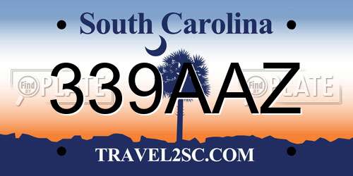 339AAZ South Carolina License Plate