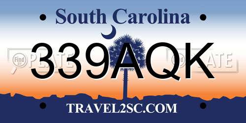 339AQK South Carolina License Plate