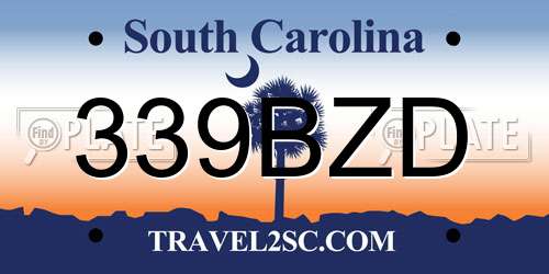 339BZD South Carolina License Plate