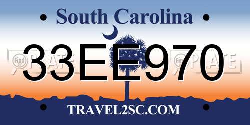 33EE970 South Carolina License Plate