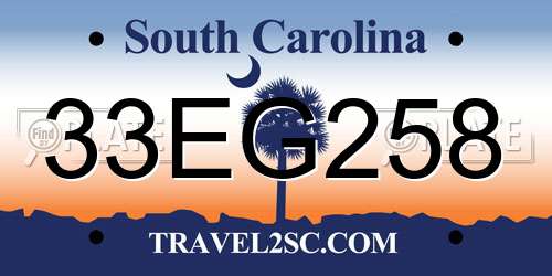 33EG258 South Carolina License Plate
