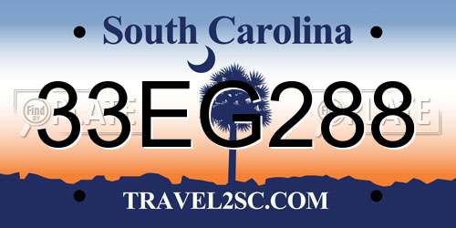 33EG288 South Carolina License Plate