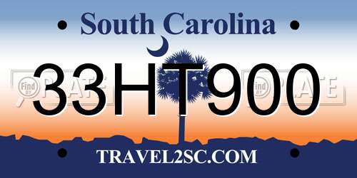 33HT900 South Carolina License Plate