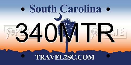 340MTR South Carolina License Plate