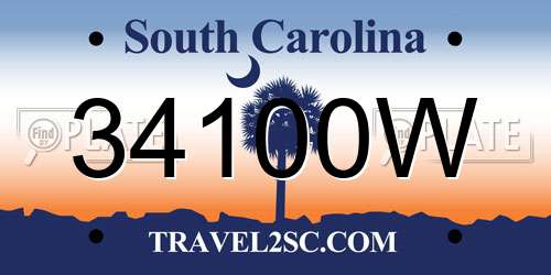 34100W South Carolina License Plate