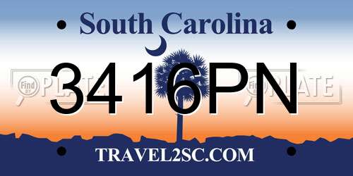 3416PN South Carolina License Plate