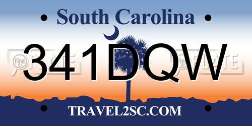 341DQW South Carolina License Plate