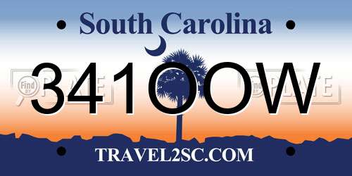 341OOW South Carolina License Plate
