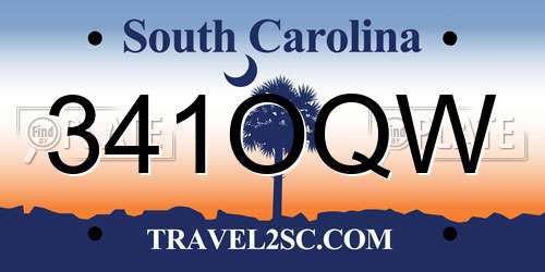 341OQW South Carolina License Plate