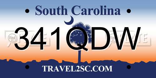 341QDW South Carolina License Plate