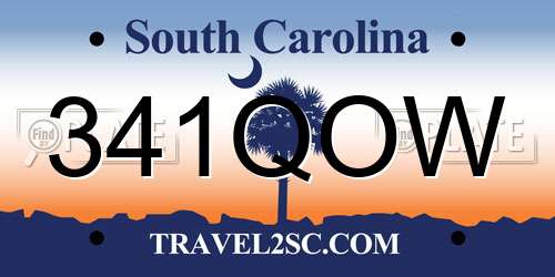 341QOW South Carolina License Plate