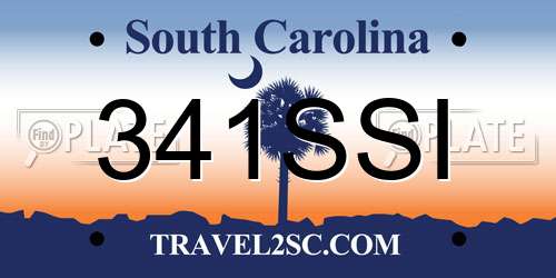 341SSI South Carolina License Plate