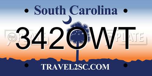 342OWT South Carolina License Plate