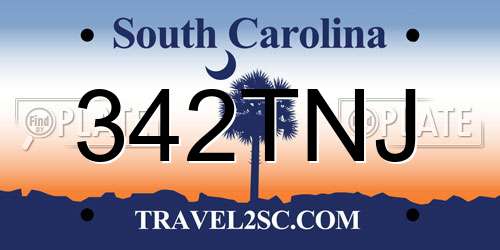 342TNJ South Carolina License Plate