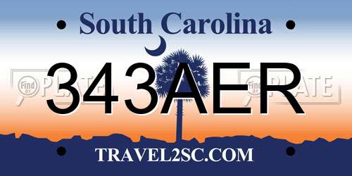 343AER South Carolina License Plate