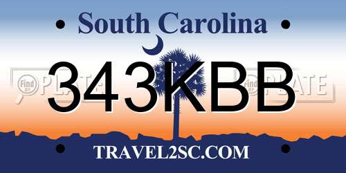 343KBB South Carolina License Plate