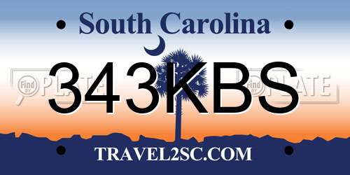 343KBS South Carolina License Plate