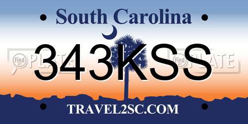 343KSS South Carolina License Plate