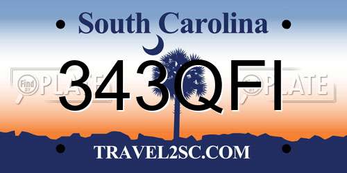 343QFI South Carolina License Plate