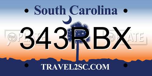 343RBX South Carolina License Plate