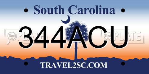 344ACU South Carolina License Plate