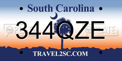 344QZE South Carolina License Plate