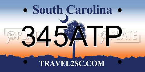 345ATP South Carolina License Plate