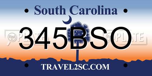 345BSO South Carolina License Plate