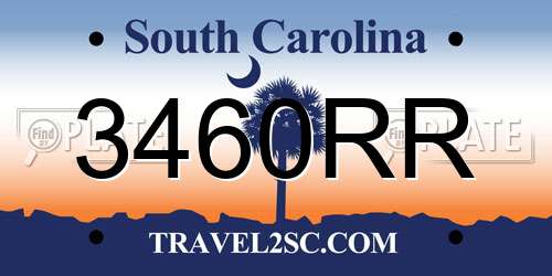 3460RR South Carolina License Plate